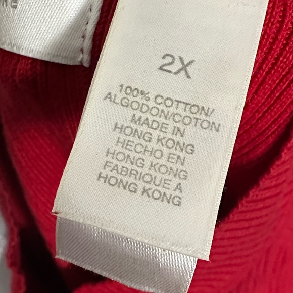 Liz Claiborne Vibrant Red Short Sleeve Sweater top size 2x - Picture 8 of 8